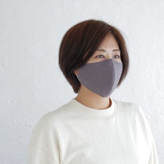 コットン立体マスク 男女兼用 3重構造 ポケット付き 天然素材 綿 （ローズグレー）