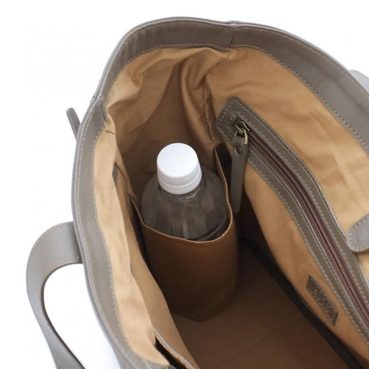 本牛革 レザートートバッグ biz（グレージュ） | アジアの手仕事