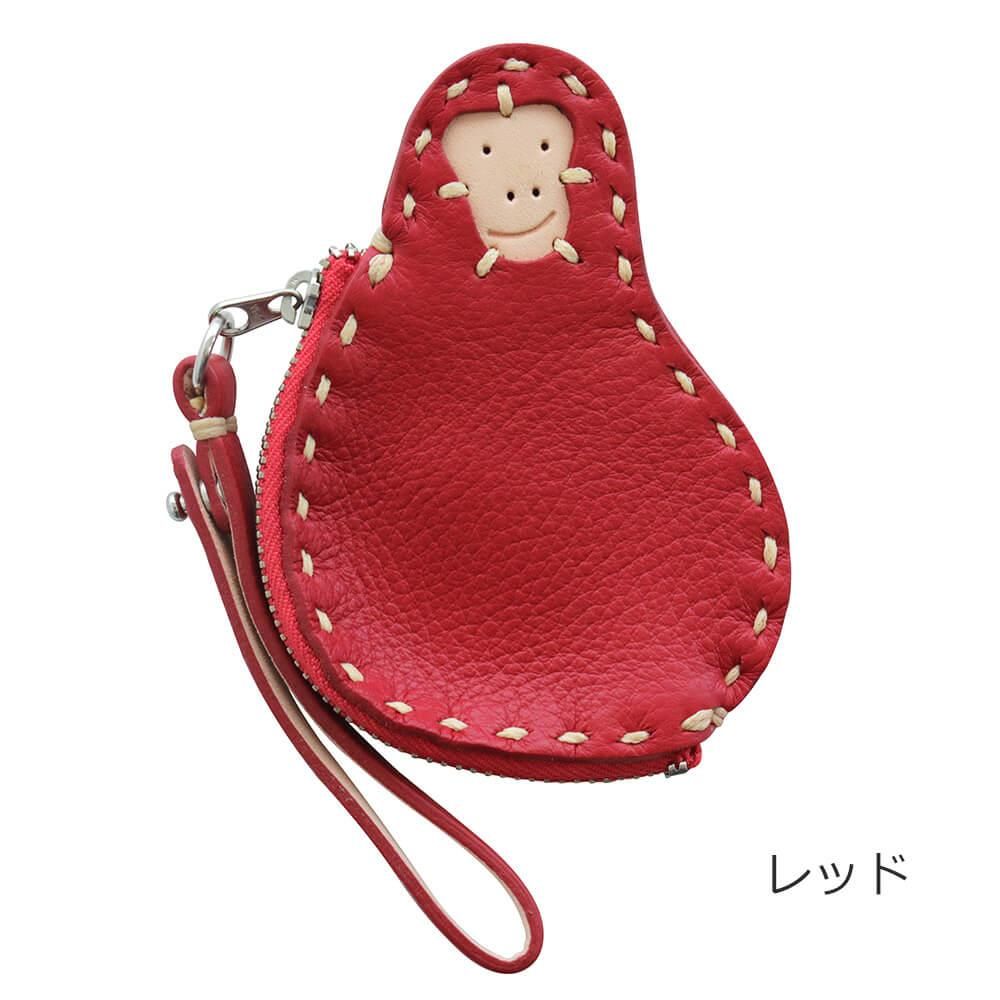 おさるさんのレザーコインケース lin | アジアの手仕事バッグと