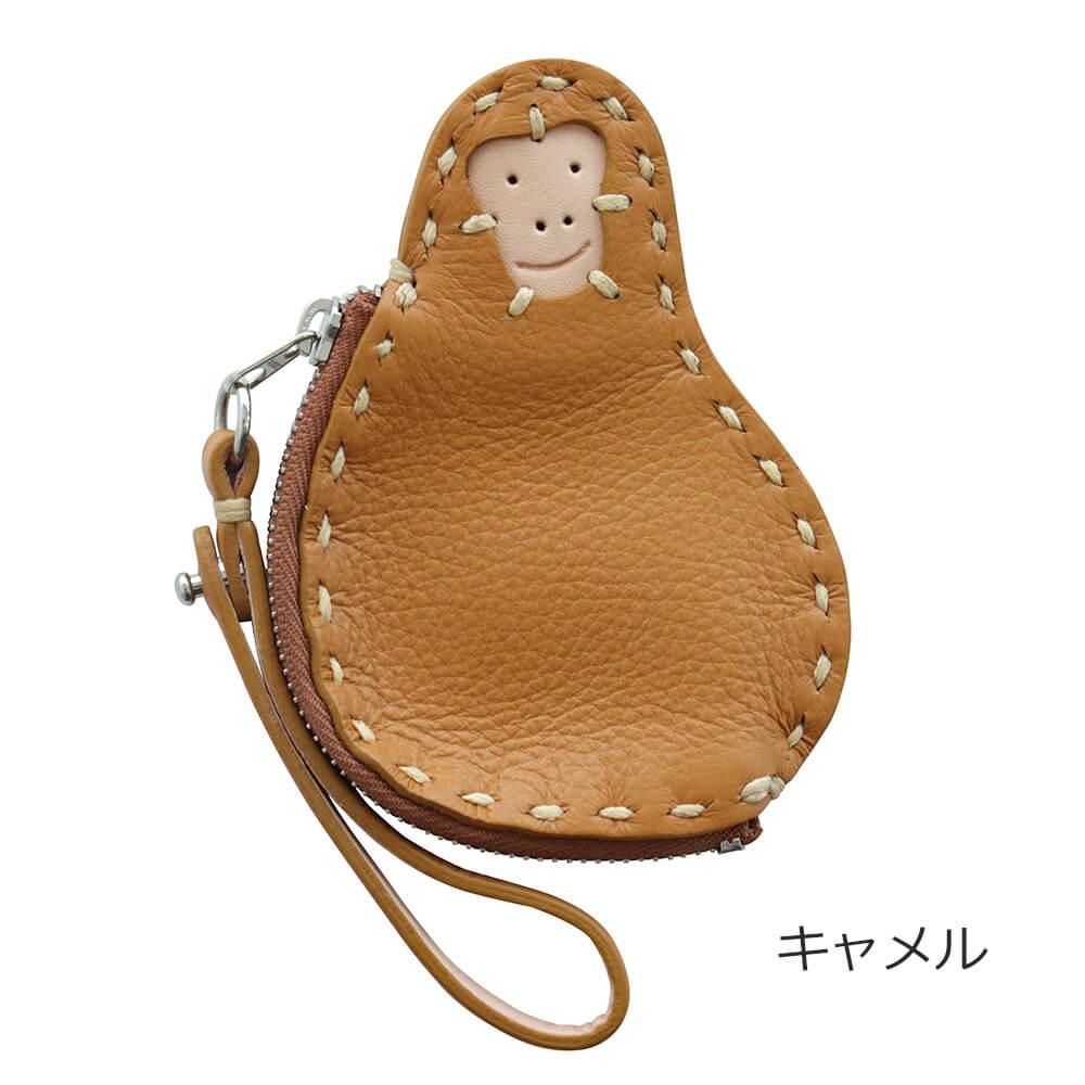 おさるさんのレザーコインケース lin | アジアの手仕事バッグと