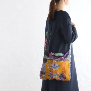 【送料無料】インドの刺し子布 カンタ刺繍（ラリーキルト）2wayバッグ 02