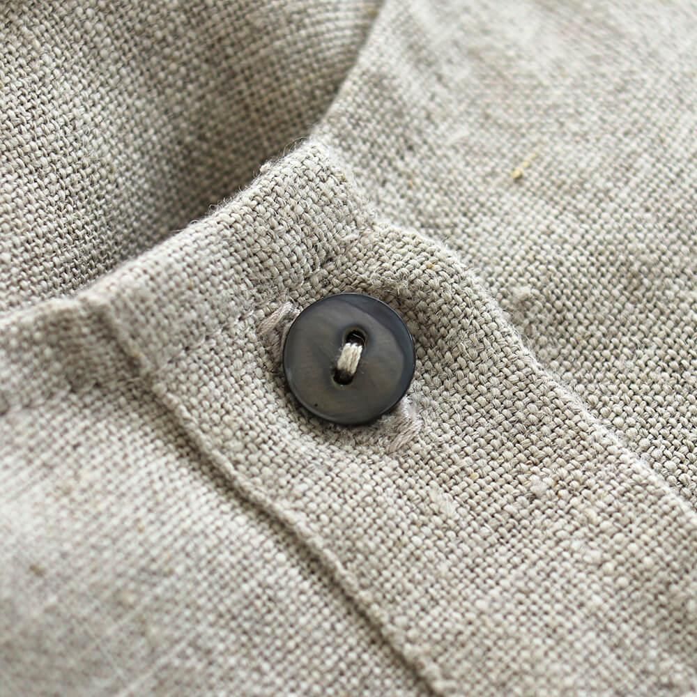 FIL DE FER リネンミックスヘリンボーン　カフタンワンピース　ベージュ リネンミックスヘリンボーン カフタンワンピース | NOMBRE IMPAIR