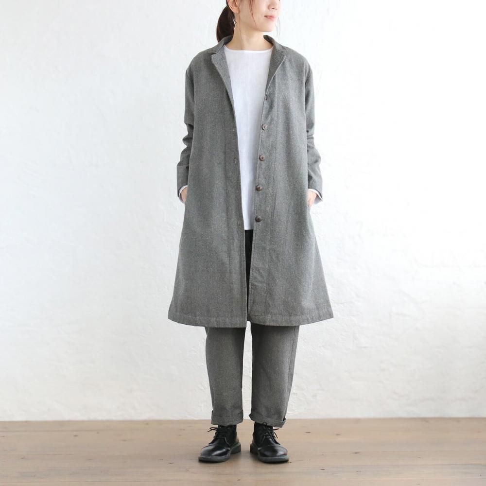 ツイード風コットン リラックスフィット テーパード イージーパンツ