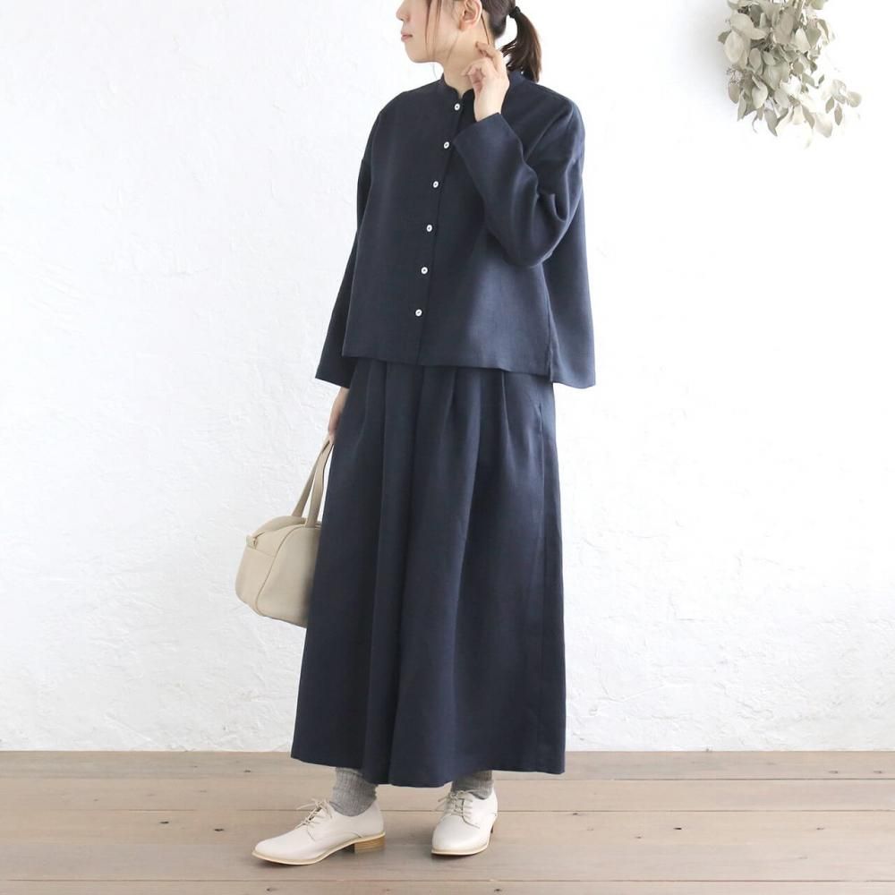 マイラン 23ss タックワイド ジャンプスーツ オールインワン リネン100% マイラン 23ss タックワイド ジャンプスーツ オールインワン