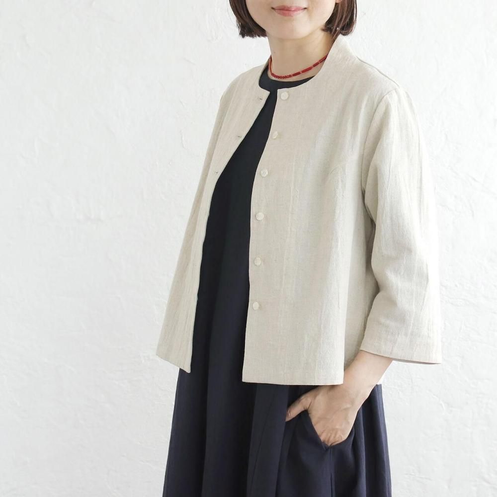 送料無料】桐七炊きコットンリネン はおりジャケット | 生成り