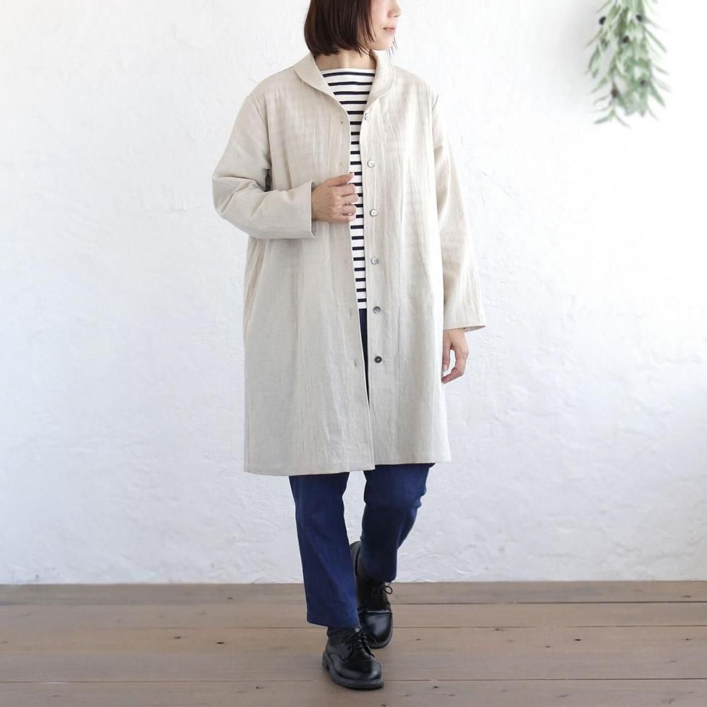 送料無料】桐七炊きコットンリネン ショールカラー ジャケット