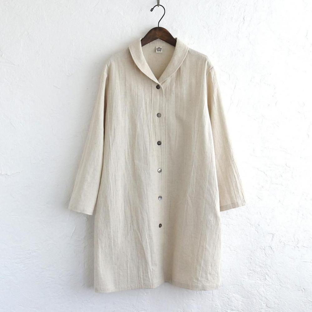 送料無料】桐七炊きコットンリネン ショールカラー ジャケット