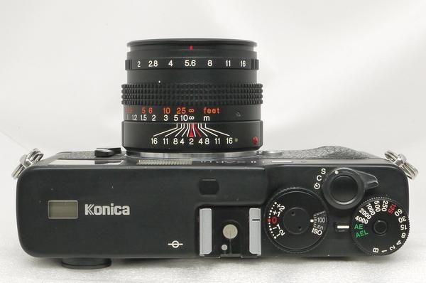 コニカ ヘキサーRF 50mm F2 ストロボ付 元箱キット - 日進堂 コニカ ヘキサーRF 50mm F2 ストロボ付 元箱キット - 日進堂