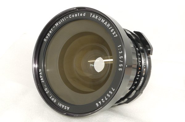 ペンタックス 6×7用 SMC TAKUMAR 55mm F3.5 フィルター付 極上美品 - 日進堂カメラ オンラインショップ -  広島市南区にあるライカ・ローライ・ハッセル・ニコン・キャノンなどの国産、舶来の中古カメラ専門店