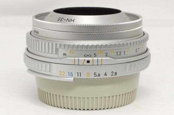 ニコン Ai NIKKOR 45mm F2.8P フード、フィルター付 極上美品 ニコン Ai NIKKOR 45mm F2.8P フード、フィルター付 極上美品