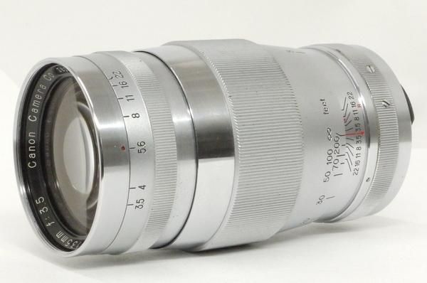 キャノン 135mm F3.5 (Lマウント) フード付 美品 - 日進堂カメラ キャノン 135mm F3.5 (Lマウント) フード付 美品 - 日進堂カメラ