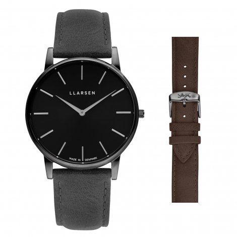 OLIVER (LW47) Oxidized steel with 2 straps package (Grey / Wood)