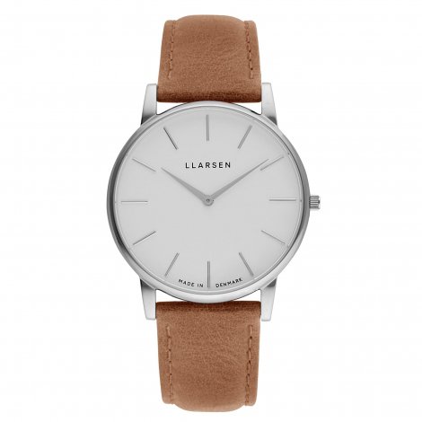 OLIVER (LW47) Steel with Camel leather strap / White dial