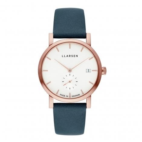 HELENA (LW37) Rose gold with Ocean leather strap / White dial