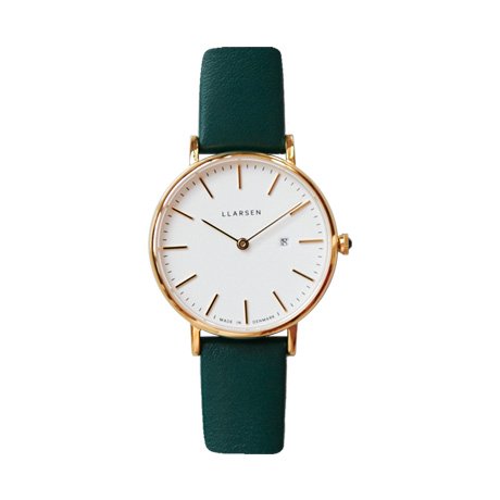 ELVIRA(LW56) Gold with Green strap/White dial