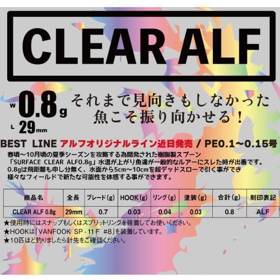 アルフレッド CLEAR ALF 0.4g/0.8g - PROSHOP River Road