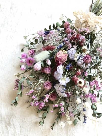 ナチュラルカラー❁ドライフラワースワッグ ナチュラルスワッグ：フランボワーズ：ドライフラワー ドライフラワー