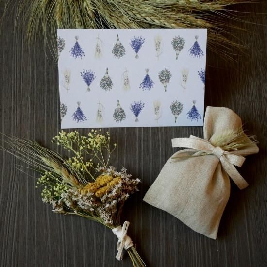 送料無料ラベンダーサシェ・生成り○花束の3点セット○バック