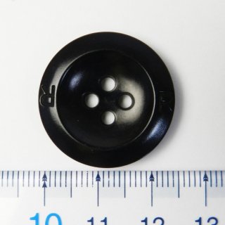 大型の黒色ナットボタン/25mm/4穴/コートに最適
