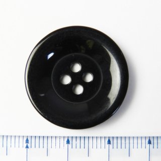 大きいサイズすり鉢状の黒色ボタン/25mm/4穴/コートに最適