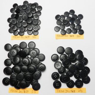 [154個入]黒色系ボタン・ナット調のグレー色系ボタン まとめてお得な４種類詰め合わせ/15・20mm/4穴/ジャケットやスーツなどに最適