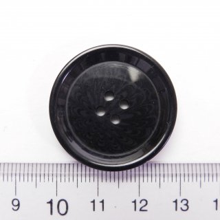 模様入りの大型の黒色ボタン/30mm/4穴/コートやニット、ハンドメイドに最適