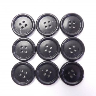 黒色系の水牛調ボタン/23mm/4穴/コートのフロントボタン・手芸・ニット・カーディガンに最適