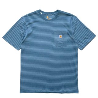 CARHARTT BORDER POCKET TEE STEAL BLUE