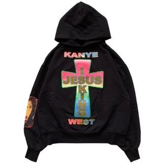 KANYE WEST AWGE FOR JESUS IS KING CROSS HOODIE BLACK