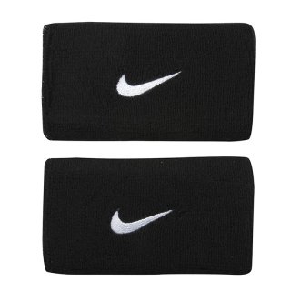 NIKE TWO DOUBLE WIDE WRISTBANDS BLACK