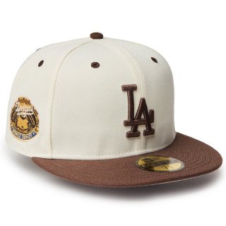 NEW ERA 59FIFTY MLB WOOL VISOR LOS ANGELES DODGERS CHROME BROWN