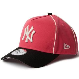 NEW ERA 9FORTY A-FRAME MLB PIPING 2 TONE NEW YORK YANKEES CORAL BLACK
