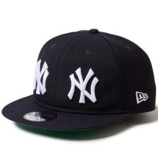NEW ERA 9FIFTY SOFT BUCKRAM MLB DOUBLE LOGO NEW YORK YANKEES COOPERSTOWN NAVY WHITE
