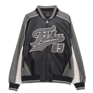 FUBU FAUX LEATHER GAME JACKE GRAY