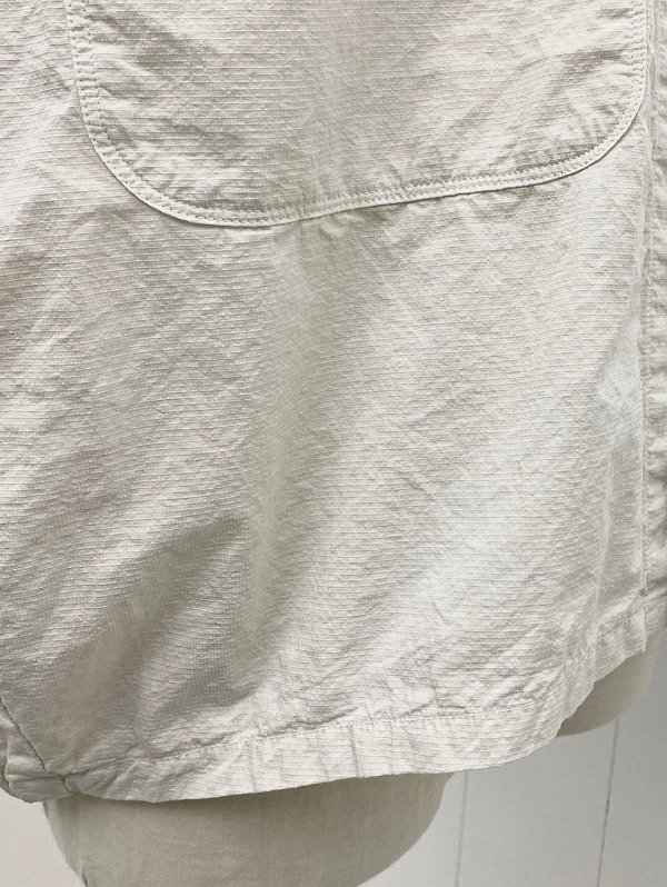 ミニリップ近江晒加工 ショートスリーブビッグポケットコクーンシャツ