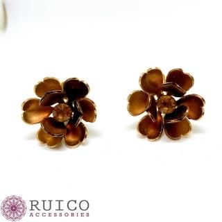 アンバー 琥珀色 を使ったヴィンテージアクセサリー - ミリアム