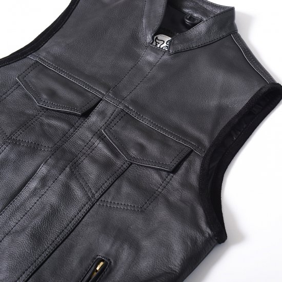 63Leathers Original Leather Vest LJV（スタンドカラー　クラブスタイルレザーベスト）