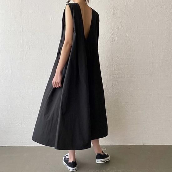2way Aline flare op(black) - HOWDY.
