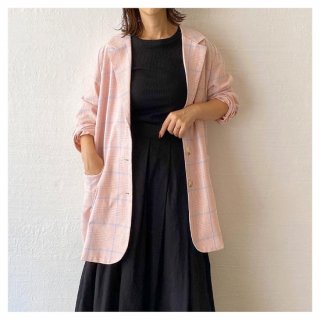 <img class='new_mark_img1' src='https://img.shop-pro.jp/img/new/icons56.gif' style='border:none;display:inline;margin:0px;padding:0px;width:auto;' />over size check jacket(pink)