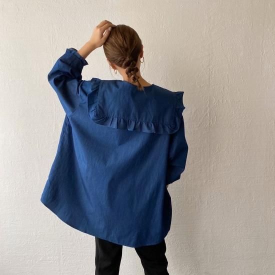frill sailor blouse(denim) - HOWDY.