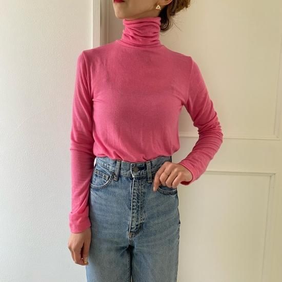 sheer turtle knit(pink) - HOWDY.