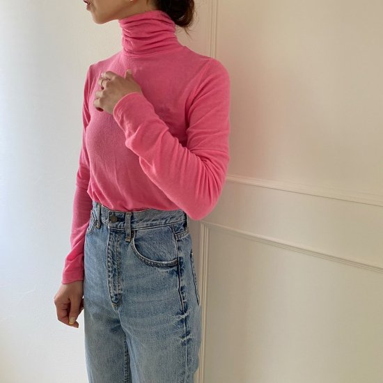 sheer turtle knit(pink) - HOWDY.