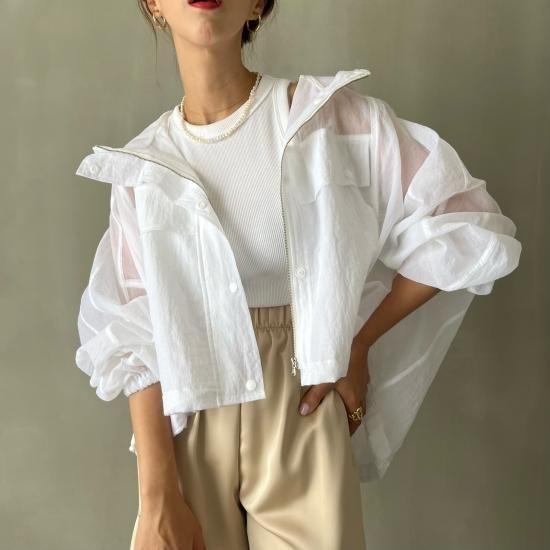 sheer light outer(white) - HOWDY.