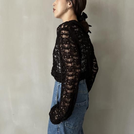 トップス howdy. flower crochet cardigan flower crochet cardigan - HOWDY.