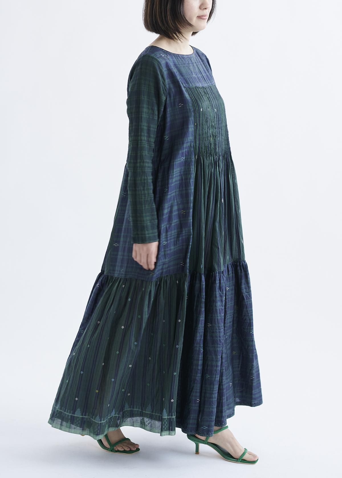 Maku textiles インドカディジャムダニのシャツワンピース Maku textiles インドカディジャムダニのシャツワンピース Maku