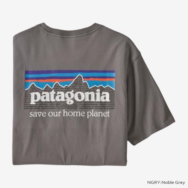 patagonia Tシャツ P-6 MISSION ORGANIC T-SHIRT NOBLE GRAY