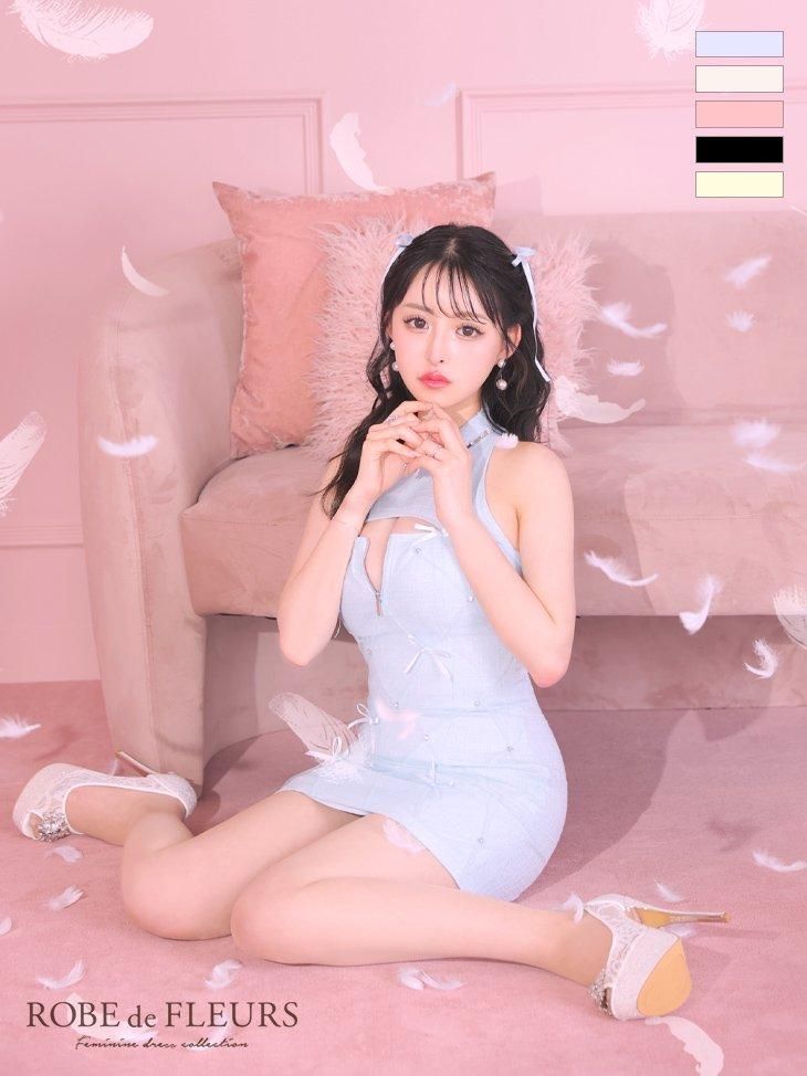 GL3576 ローブドフルールグロッシー 袖キャバドレスSugar AngelR robede fleurs GL3576 ローブドフルールグロッシー 袖キャバドレス