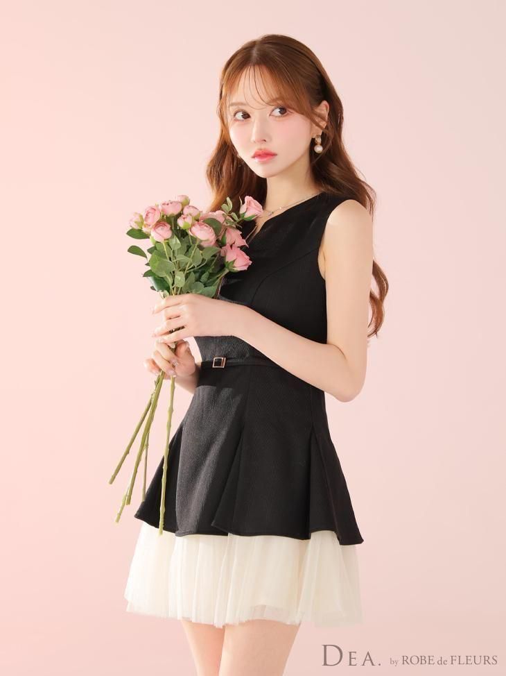 ROBE de FLEURS DE3444 black×ivory /M ROBE de FLEURS de3444
