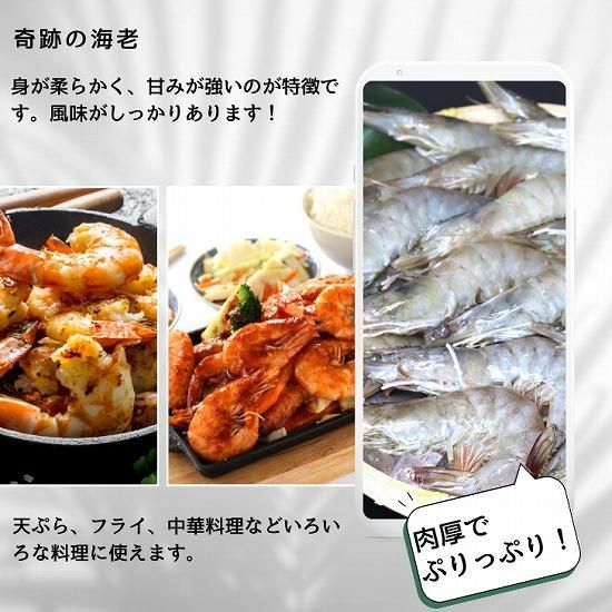 奇跡の海老” 海水養殖活〆海老 有頭 20/30 1kg IQF (311