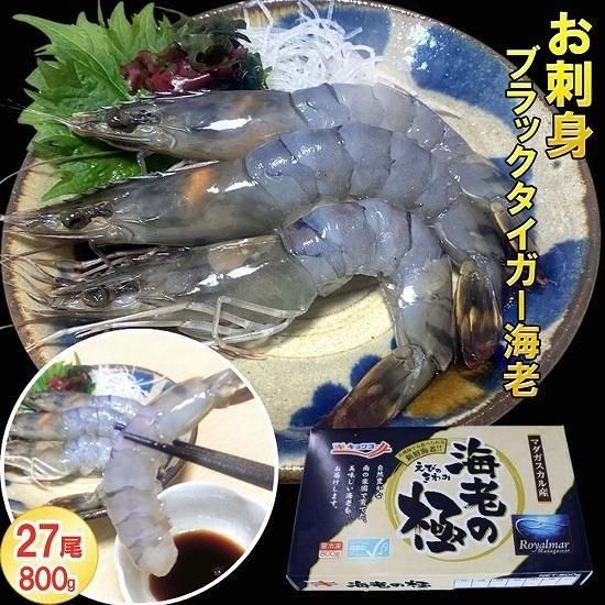 海老の極 ブラックタイガー 特大 800g （27尾入り）生食可 エビ 冷凍